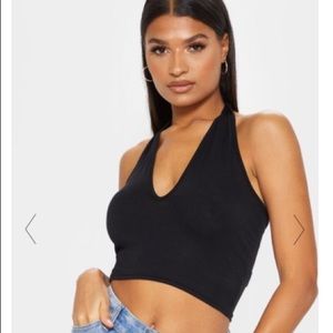 Black Halter Crop Top
